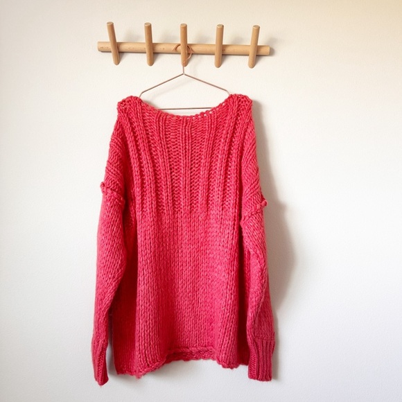 Free People Be There Coral Red Sweater - Picture 11 of 13